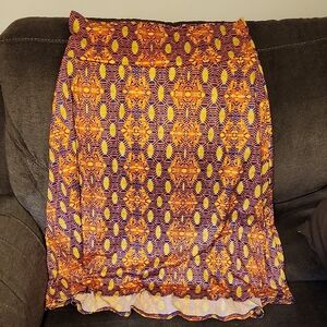 LuLaRoe High Low Skirt - Purple and Orange Pattern